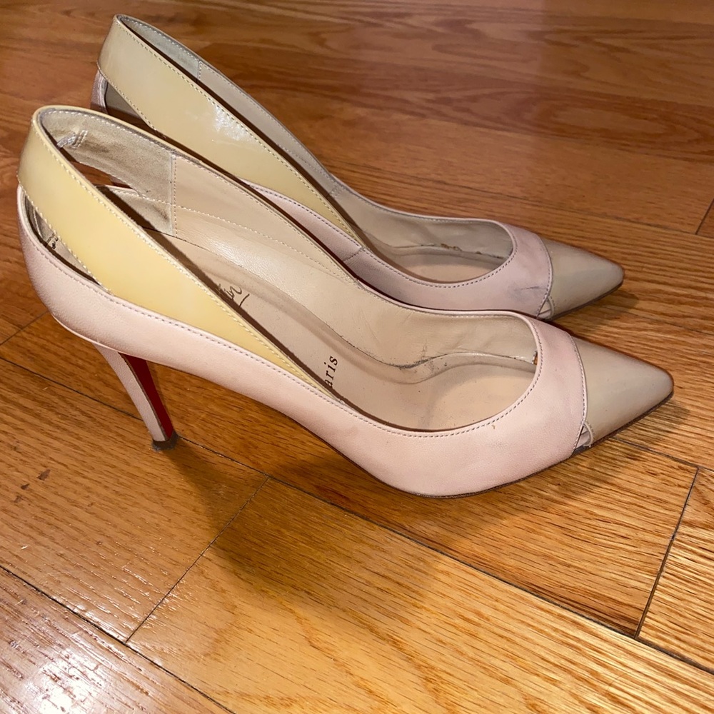 Nude leather louboutins